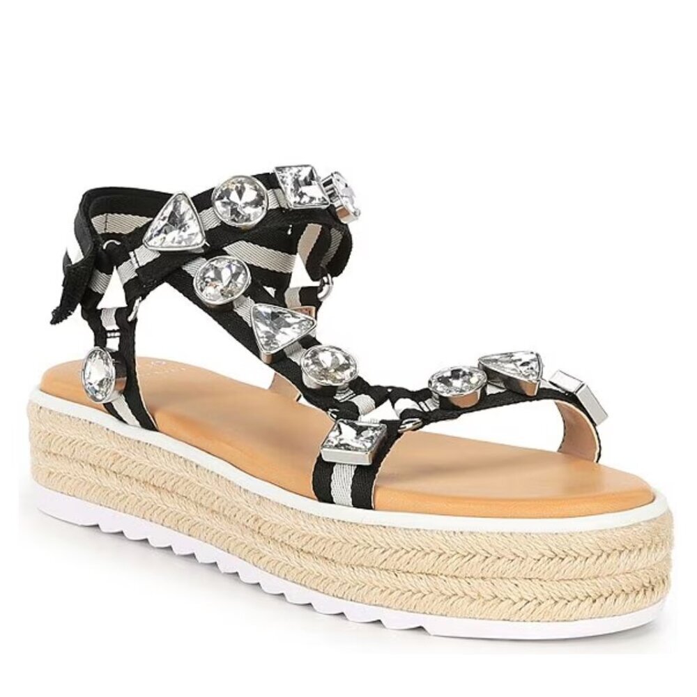 NEW Gianni Bini x DANNIJO Gia Jewel Embellished Espadrille Platform Sand…